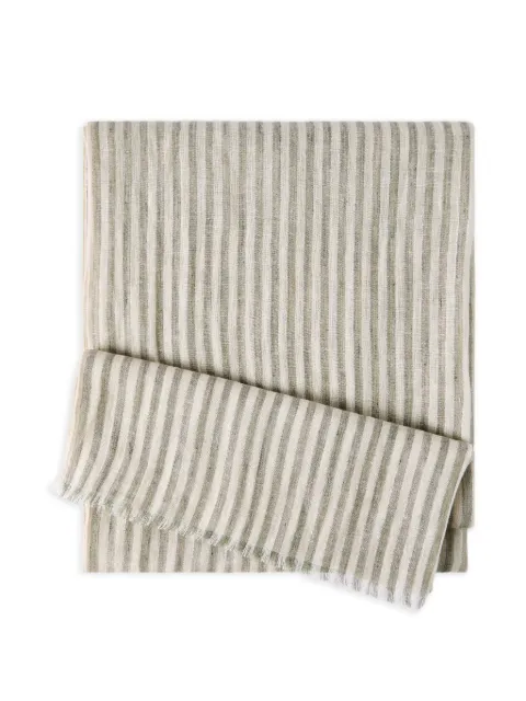 Brunello Cucinelli striped fringed scarf Green MSCDAGL70CMU90