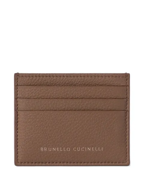 Brunello Cucinelli grained calfskin card case Brown MWCAM2713C8772