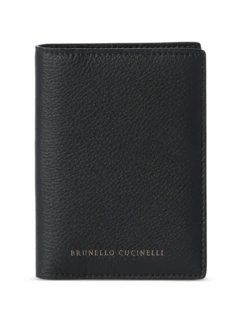 Brunello Cucinelli grained calfskin passport holder Black MWCAM2720C101