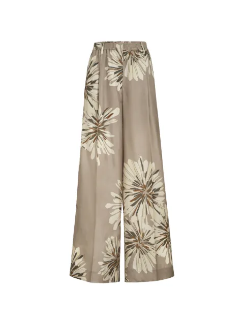 Brunello Cucinelli bloom-print palazzo pants Neutrals MQ967P9229C009