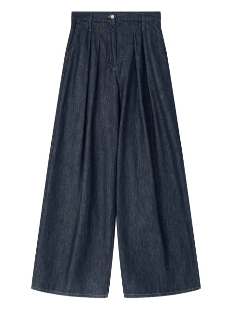 DRIES VAN NOTEN wide pleated jeans Blue 2611309293385