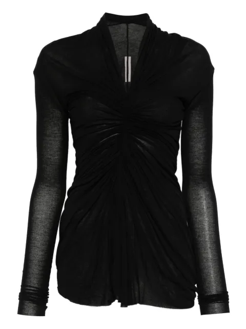 Rick Owens Radiance draped V-neck top Black RP01F6201JS