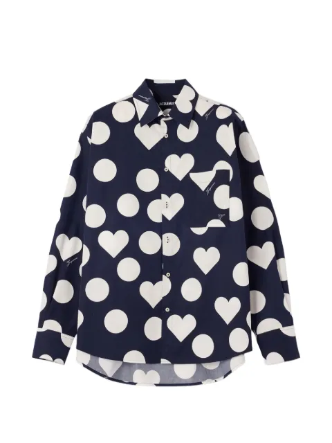 Jacquemus Camargue heart polka-dot shirt Blue SHM00605AW00841