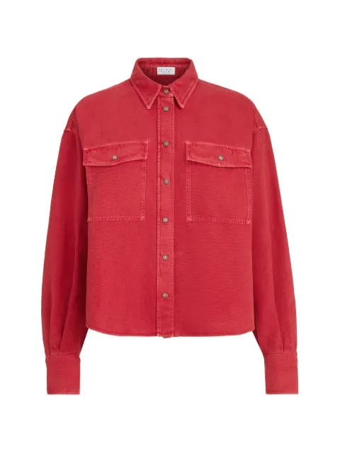 Brunello Cucinelli pocket garment-dyed shirt Red ML996NC206C9053