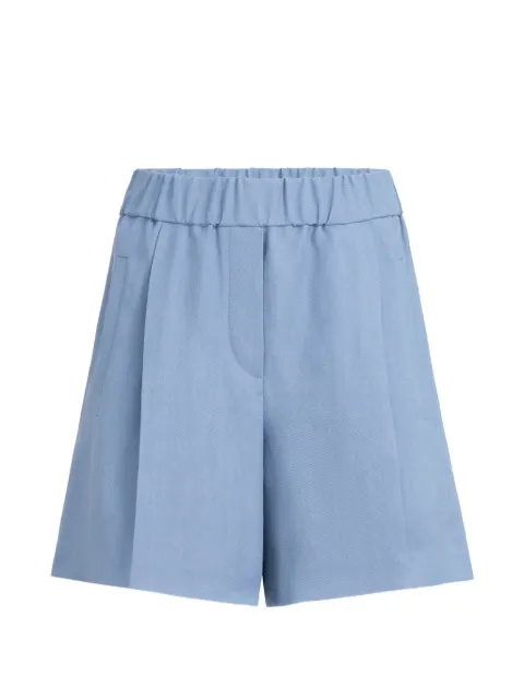 Brunello Cucinelli viscose and linen fluid twill baggy shorts Blue MH126P8955C9135
