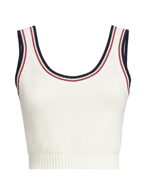 Brunello Cucinelli cotton piqué-effect knit crop top White M19764500CZ930