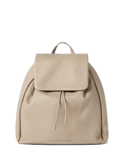 Brunello Cucinelli Mellow leather backpack Neutrals MBGPD2662C8922