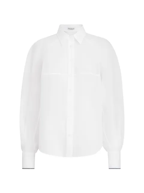 Brunello Cucinelli sheer long-sleeve shirt White MH750MO516C100