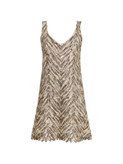 Brunello Cucinelli chevron embelished mini dress Neutrals MCWR07A92CJ13
