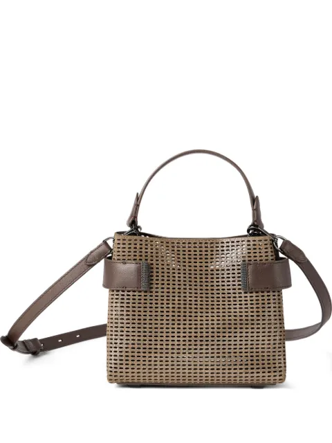 Brunello Cucinelli small Essence sparkling leather tote bag Neutrals MBDGD2499C2767