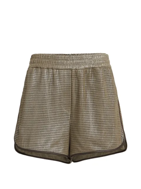 Brunello Cucinelli sparkling net leather shorts Neutrals MPSHY5585C8850
