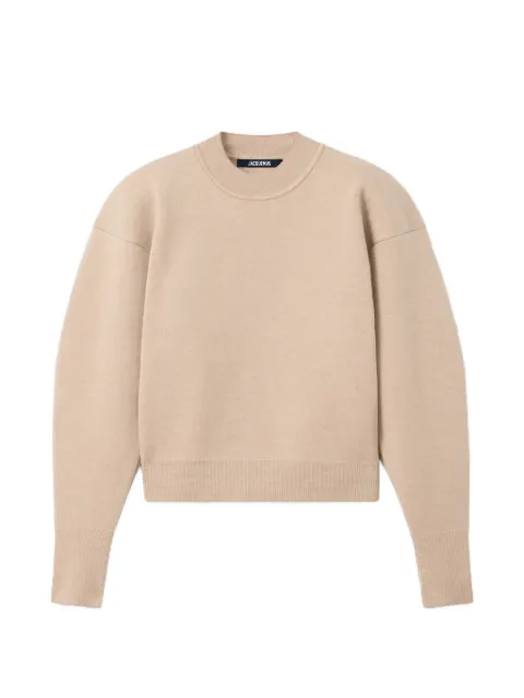 Jacquemus logo-embroidered piqued sweater Neutrals SWW00633AK00185