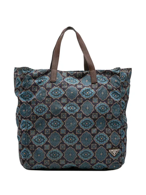Prada Pre-Owned 2013-2025 Tessuto Stampato tote bag Blue MK9J85J28XRSB53F
