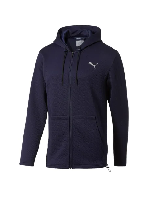 PUMA logo-detail long-sleeve hoodie Blue 51686002