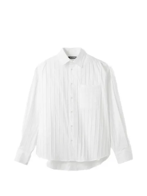 Jacquemus The Camargue embroidered striped shirt White SHM00605AW00780
