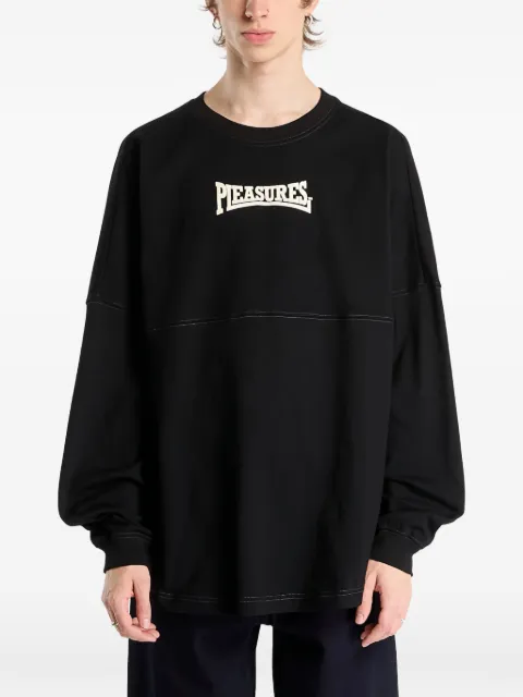 Pleasures bulldog-motif long-sleeve T-shirt Black P25F039