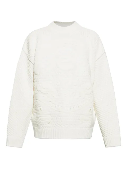 Lacoste embossed crew-neck sweater White AH3737