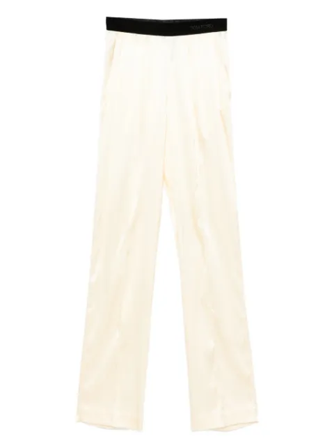 TOM FORD velvet-banded trousers Yellow PAW683FAX881