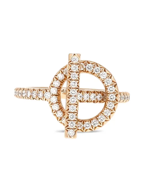 Hermès Pre-Owned 2020's Echappée diamond pink gold ring Pink 425619