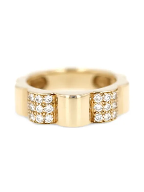 CHANEL Pre-Owned 2000's Camélia diamond yellow gold ring Gold 425553