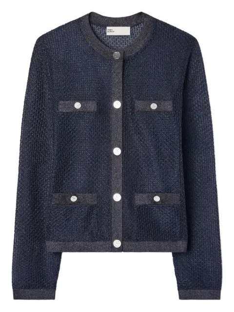 Tory Burch kendra mesh cardigan Blue 167225