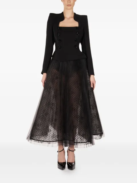 ARAFTU button embellished skirted all in one Black CO441125