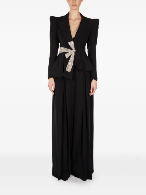 ARAFTU bow peplum all in one Black COP151023