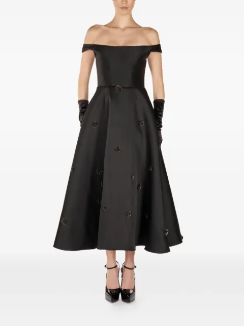ARAFTU embellished off-shoulder midi dress Black RO7231025