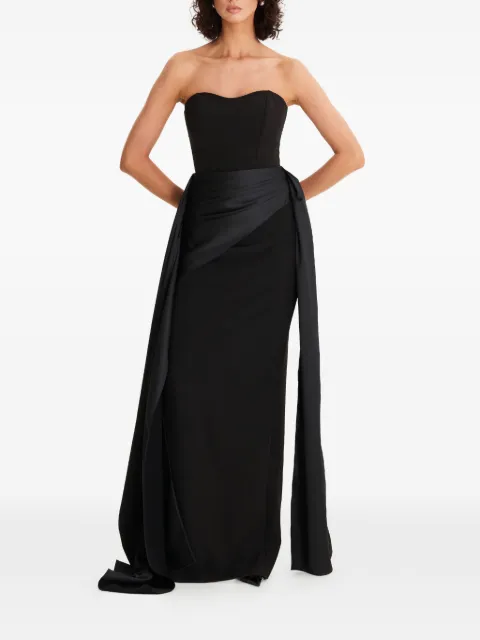 MOOS STUDIO strapless drape maxi dress Black MOOS193