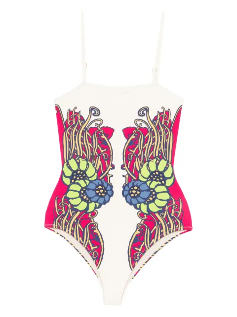 La DoubleJ floral print swimsuit White SWI0055LYC006LEM02