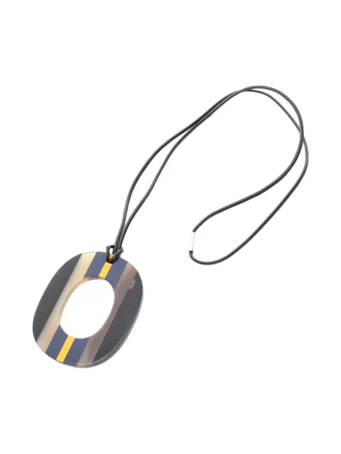 Hermès Pre-Owned 1910s Ismu striped necklace Black 1028367