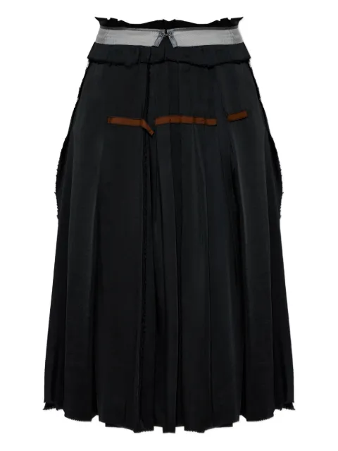 Maison Margiela pleated raw-cut midi skirt Black S51ME0054M35797