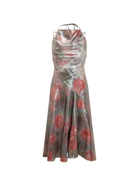 Diesel metallic midi dress with rose print Silver A203190DMBP