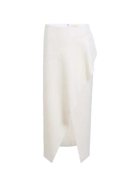 KHAITE Jaia ruffled split midi skirt White 4117527103
