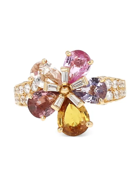 Bvlgari Pre-Owned 2005 sapphire diamond flower gold ring Gold 425589