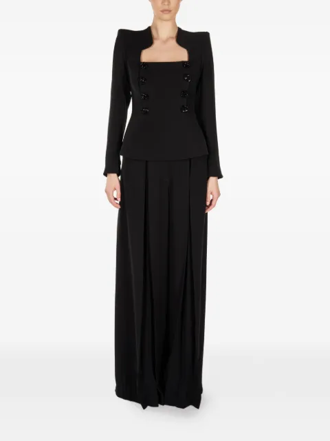 ARAFTU button-embellished straight jumpsuit Black COP441125