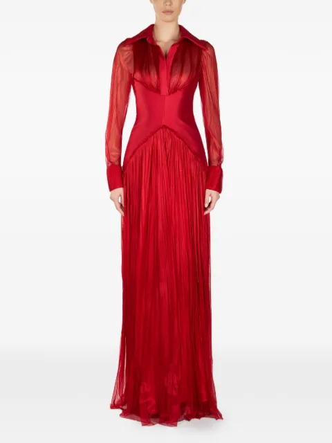 ARAFTU pleated maxi dress Red RO811125