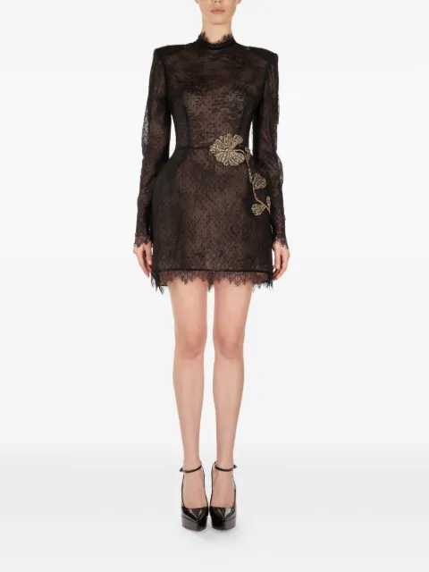 ARAFTU floral-detail mini dress Black RO01E1125CH