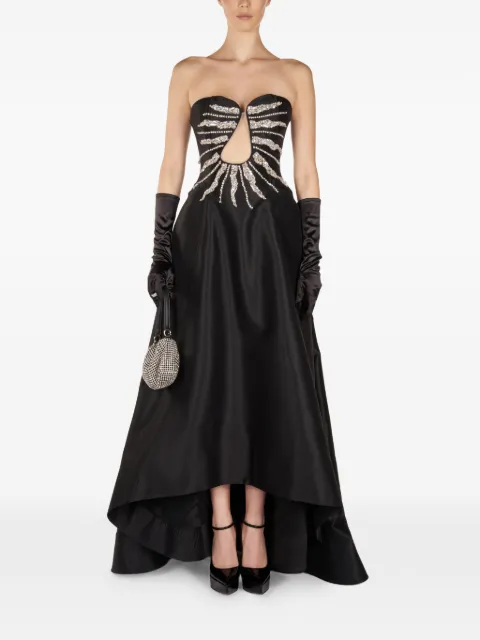 ARAFTU embellished-detail strapless asymmetric dress Black RO5041125
