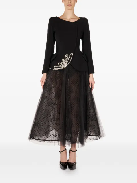 ARAFTU embellished panelled all in one Black CO421125