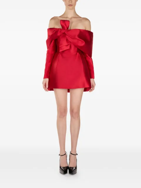 ARAFTU bow-detail off-shoulder mini dress Red RO670125