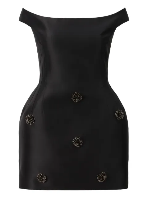 ARAFTU off-shoulder embellished-detail mini dress Black RO7220825