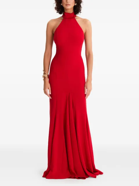 MOOS STUDIO Sweet Dreams halterneck bow-detail maxi dress Red MOOS191