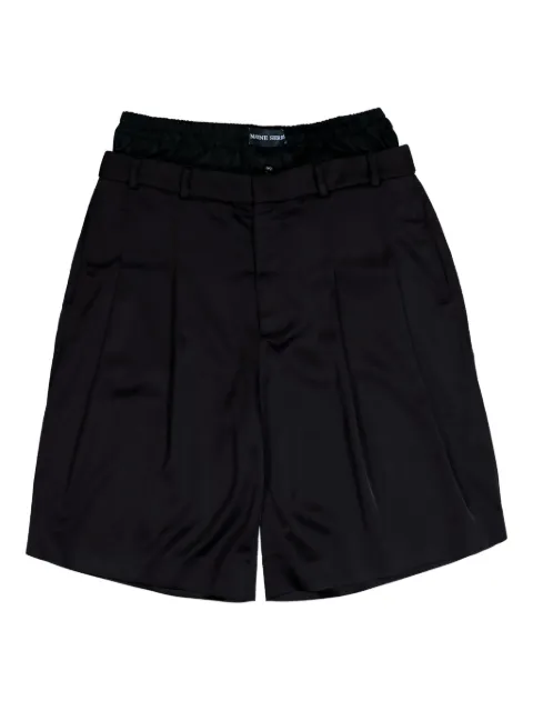 Marine Serre waisted-detail draped shorts Black MSH016ACWOV0020