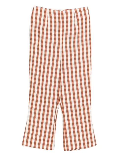 Faithfull Gingham pattern trousers Brown FF4061GGC