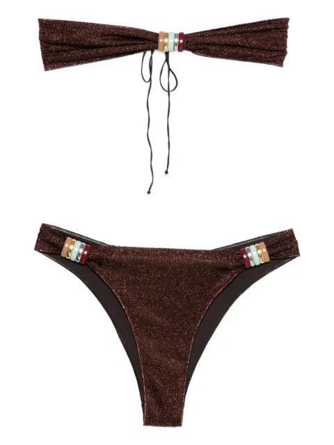 Oséree glitter embellished beachwear Brown ABS261