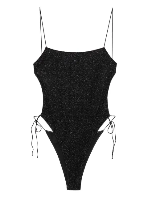 Oséree tie closure swimsuit Black LZRS261