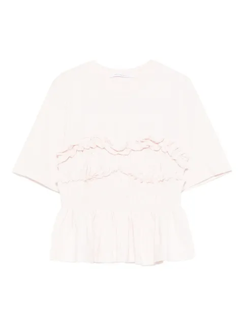 Cecilie Bahnsen ruffled shirred T-shirt Pink 425RTW19001