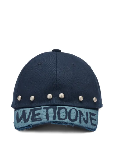 We11done studded distressed baseball cap Black WDAH026402UBK