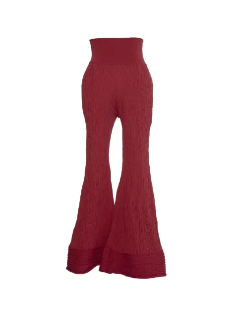 Muller Of Yoshiokubo textured-knit flared trousers Red MLS26804
